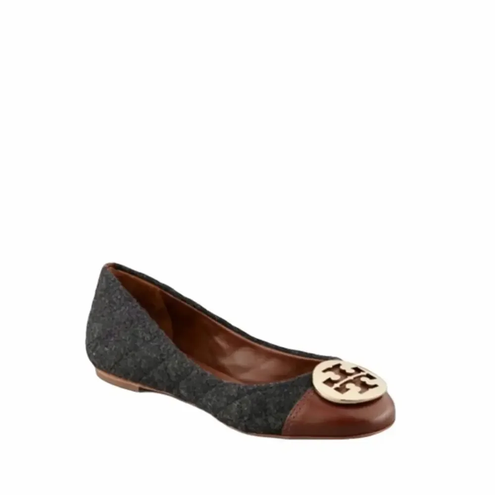 Tory Burch Parker Ballet‎ Gray Brown Wool Slip On Flats